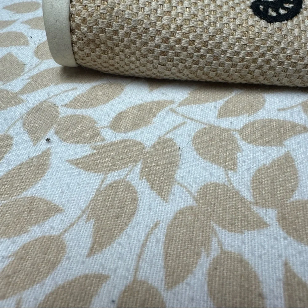 Isabella Fiore Cream Canvas With Black Embroidery Floral Flap‎ Crossbody Purse